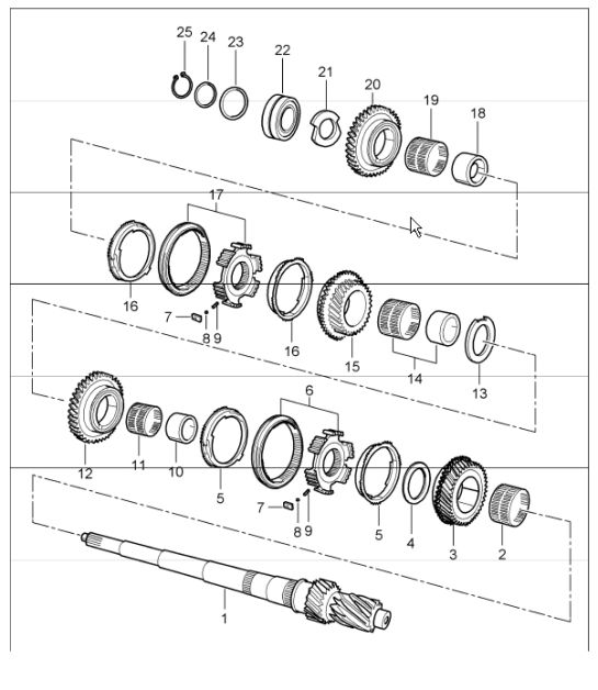 gears and shafts 996 CARRERA 2/4  G96.00/30/01/31  1998-05