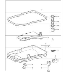 tiptronic oil filter, oil pan 996 CARRERA 2/4  (M338/M339)  A96.10/35  2002 ONWARDS