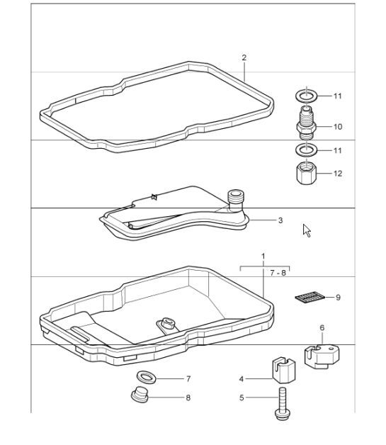 Diagram 340-03 Porsche Macan (95B) MK1 (2014-2018) Transmission