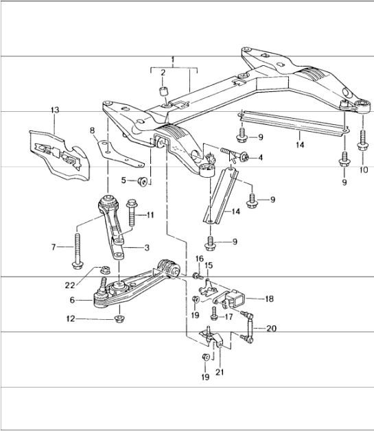 Diagram 401-00 Porsche Macan (95B) MK1 (2014-2018) Front Axle, Steering 