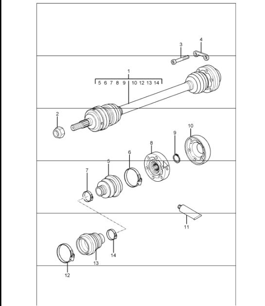 drive shaft 996 M339 (All-wheel drive) 1998-05