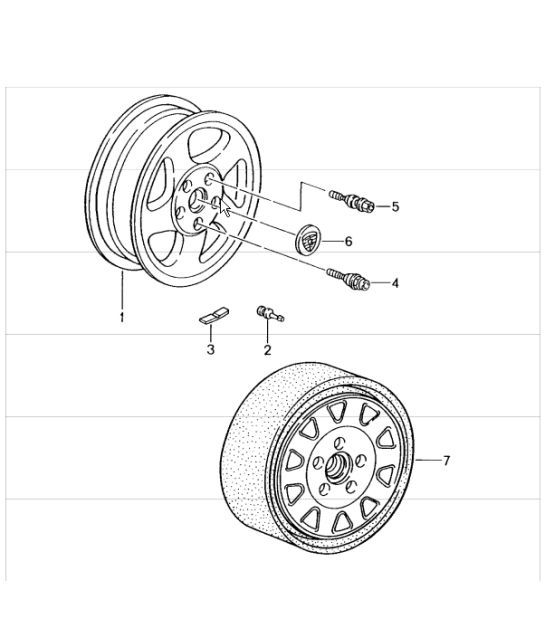 Diagram 601-00 Porsche Cayman 718C (982C) 2017>> Wheels, Brakes