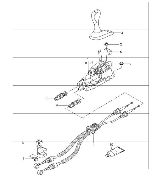 transmission control manual transmission 996 199805 Porsche Parts