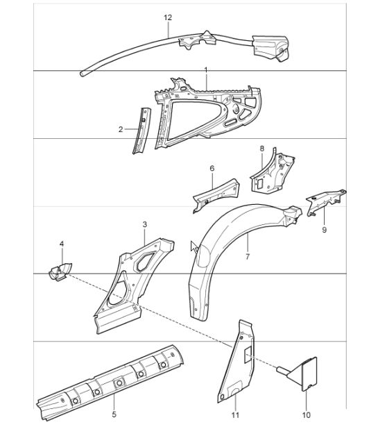 side section inner 996 COUPE / TARGA  1998-05