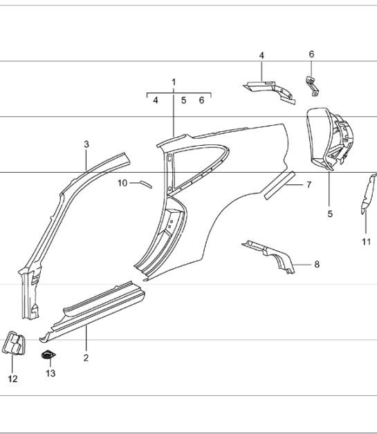 Diagram 801-55 Porsche Cayman 718C (982C) 2017>> Body