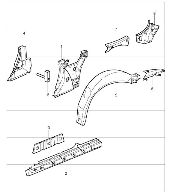 side section inner 996 CABRIO 1998-05