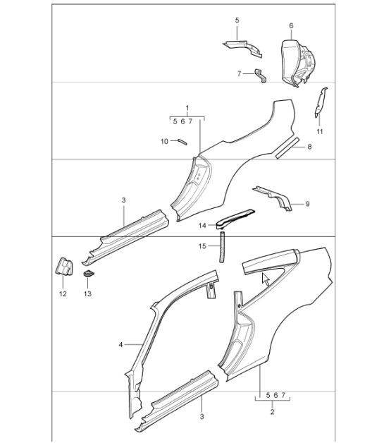 side section outer 996 CABRIO / TARGA 1998-05