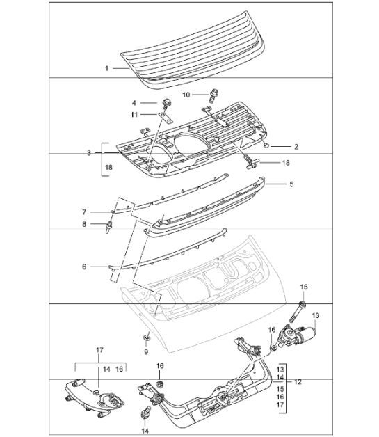 Diagram 803-07 Porsche Boxster 718 (982) 2017>> Carrocería