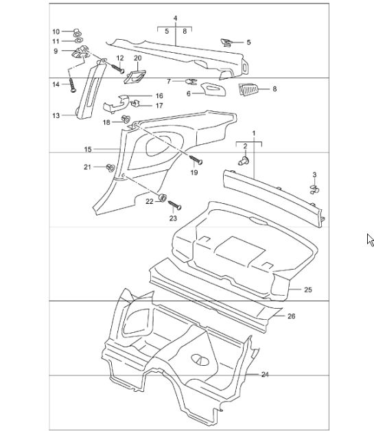 linings rear 996 COUPE 1998-05