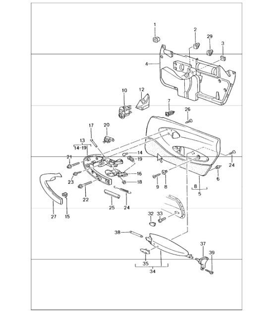 door trim panel accessories 996 1998-05