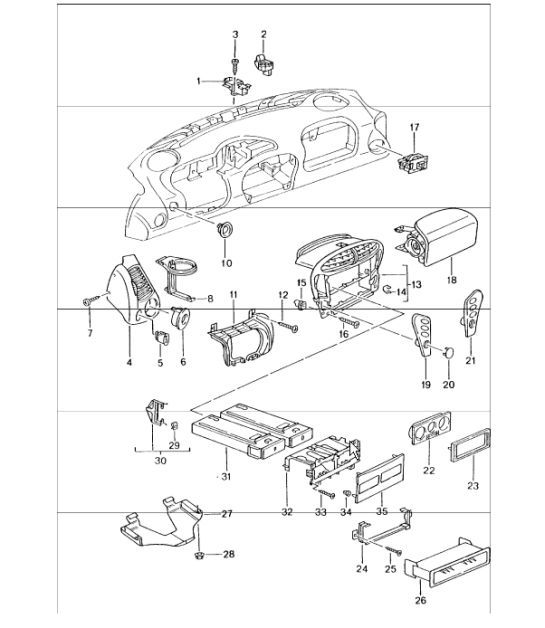 accessories dashboard trim 996 UPTO 2001