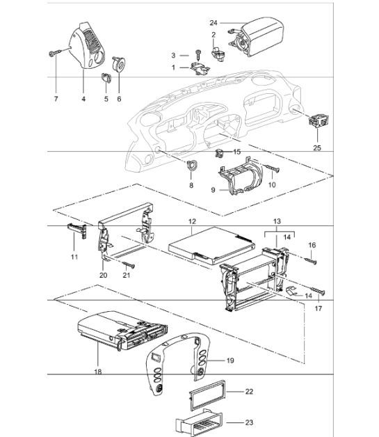 accessories dashboard trim 996 2002 ONWARDS