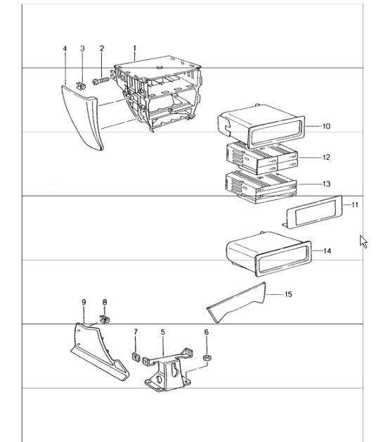 centre console front 996 1998-05
