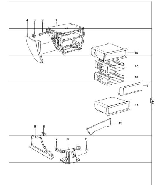 centre console front 996 1998-05