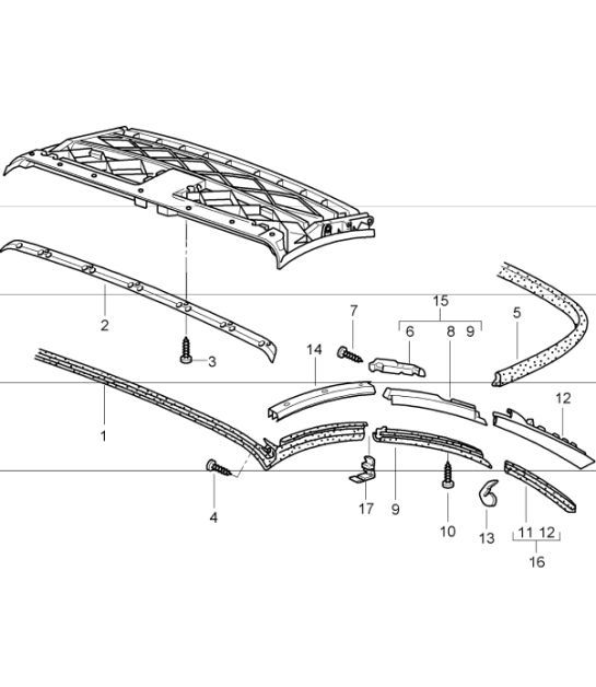 convertible top seal 996 1998-05
