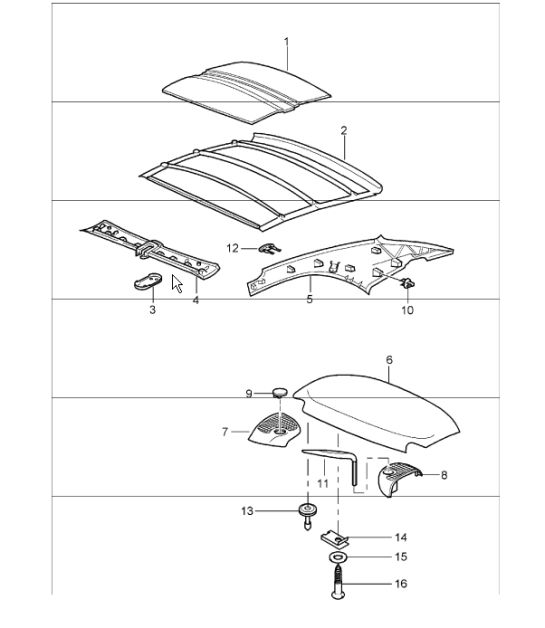 hardtop sound absorber 996 M550 (Hard Top) 1998-05