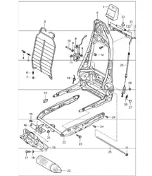 backrest frame, seat frame, sports seat 996 CARRERA 1998-05