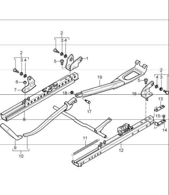 seat adjuster sports seat without height adjustment 996 CARRERA 1998-05