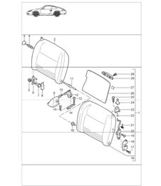 back seat backrest 996 CARRERA COUPE / TARGA 1998-05