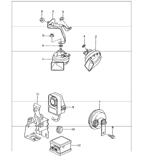 fanfare, horn, alarm system M536 for 996 M536 1998-05
