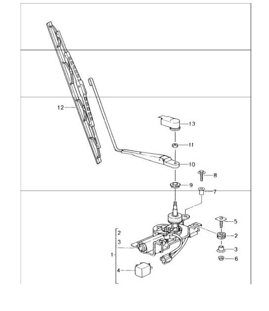 rear window wiper 996 COUPE/TARGA 1998-05