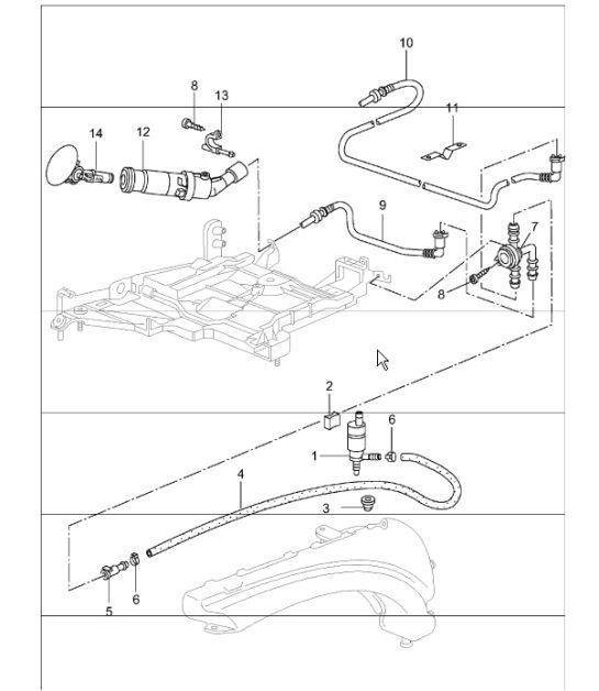 headlight washer system 996 M288 2002 ONWARDS