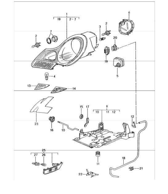 headlamp direction indicator light 996 UPTO 2001