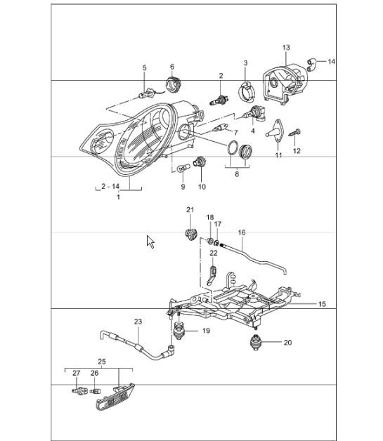 Diagram 905-02 Porsche Boxster 981 2.7L 2012-16 Materiale elettrico