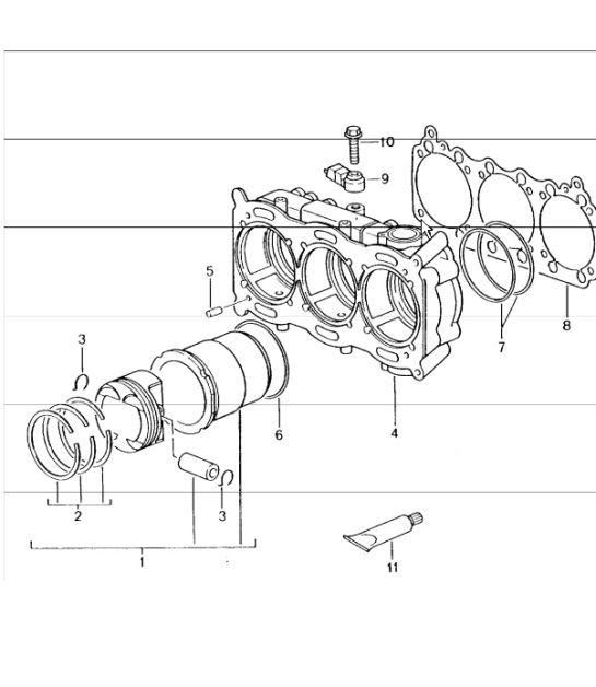 cylinder with piston (see workshop manual) 996 TURBO 2001-05
