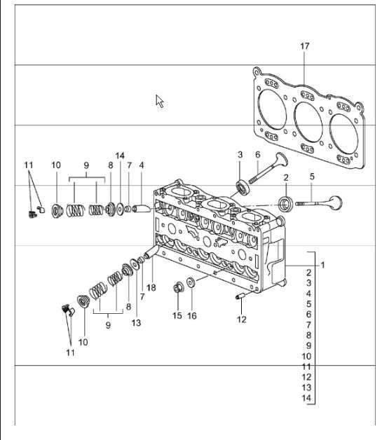 cylinder head 996 TURBO 2001-05