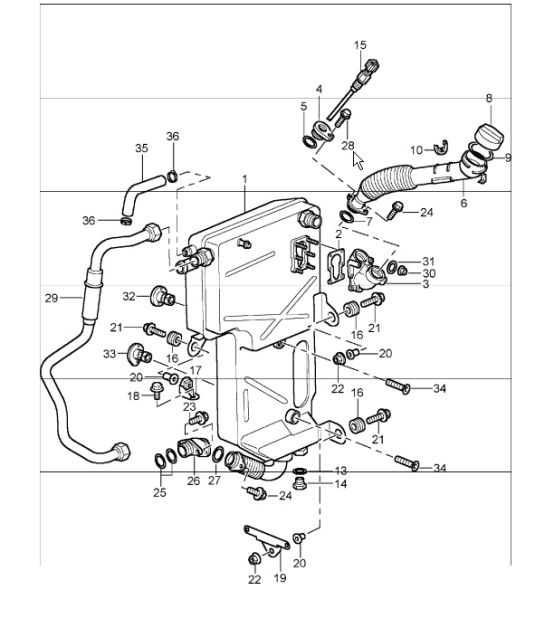 engine lubrication, oil tank 996 TURBO 2001-05