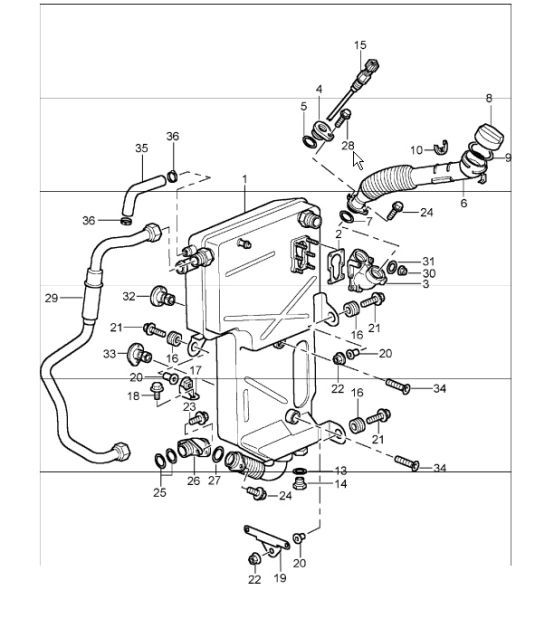 engine lubrication, oil tank 996 TURBO 2001-05