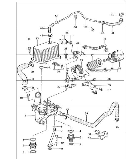 Diagram 104-10 Porsche Cayenne S 4.5L V8 2003>> Motor