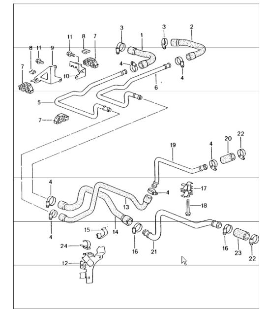 lines heating 996 TURBO 2001-05