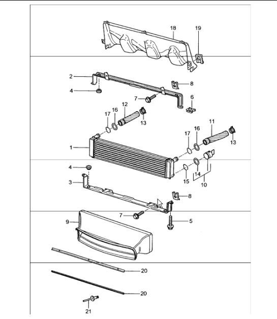 radiator centre 996 TURBO 2001-05