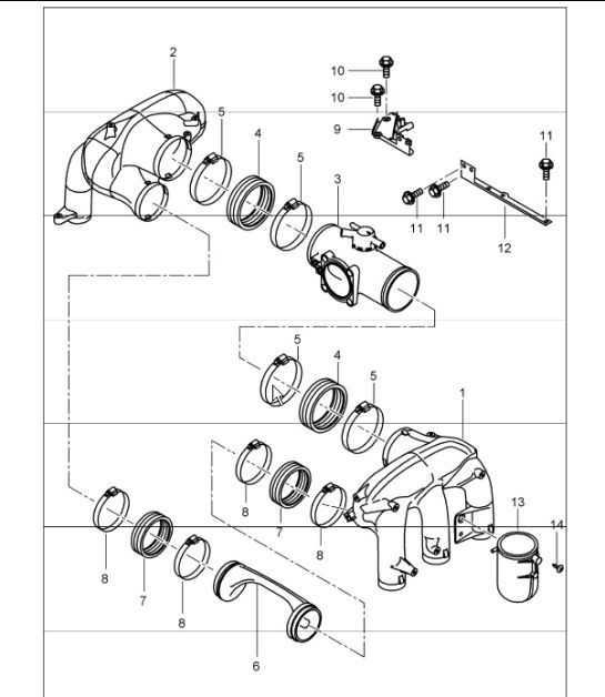 Diagram 107-10 Porsche Boxster 25 Years 718 4.0L Manual  (400 pk) Motor