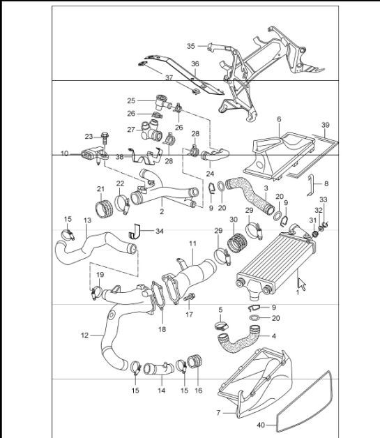 Diagram 107-20 Porsche Boxster 981 2.7L 2012-16 Motor