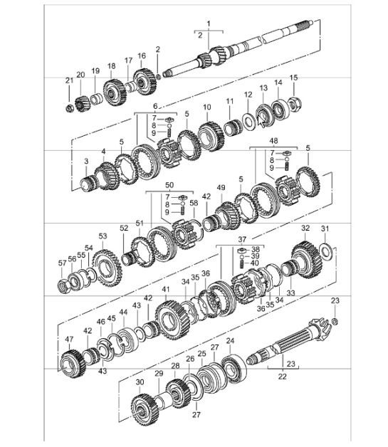 Diagram 303-11 Porsche 997 (911) MK1 2005-2008 Transmission