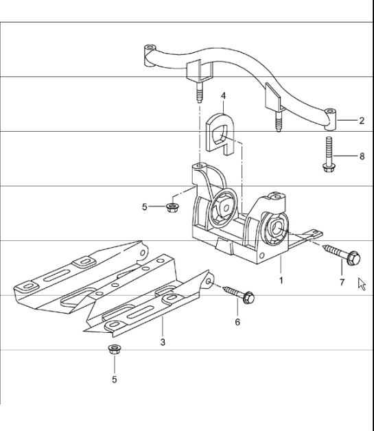 tiptronic transmission suspension and mount intermediate flange 996 TURBO TIPTRONIC 2001-05