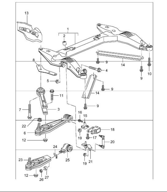 Diagram 401-00 Porsche Boxster GTS 718 4.0L Manual (400 ch) Essieu avant, Direction 