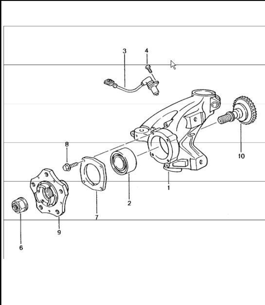 wheel carrier, wheel hub 996 TURBO 2001-05
