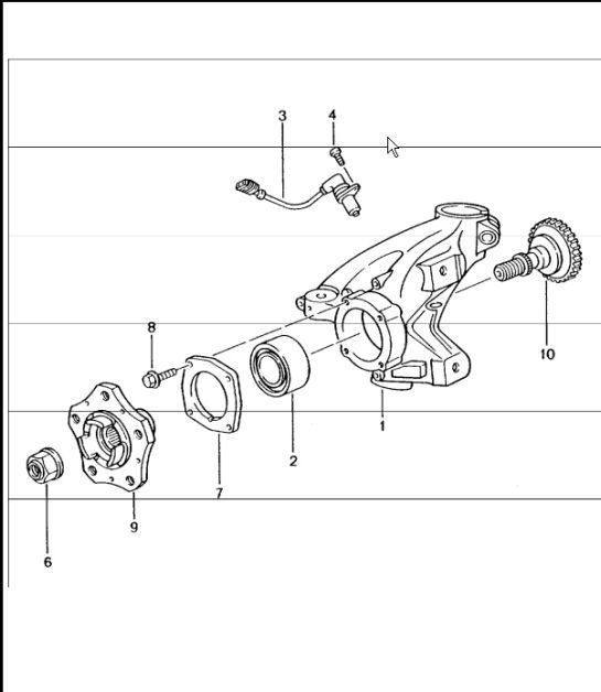 Diagram 401-05 Porsche 997 Carrera 4 3.6L 2005>> Front Axle, Steering 