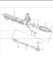 power steering, steering gear, steering parts 996 TURBO 2001-05