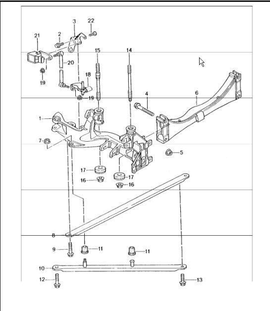 rear axle, side section, bracket 996 TURBO 2001-05