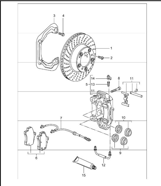 disc brake rear axle 996 TURBO 2001-05