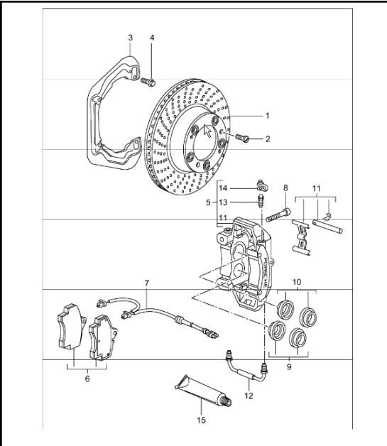 disc brake rear axle 996 TURBO 2001-05