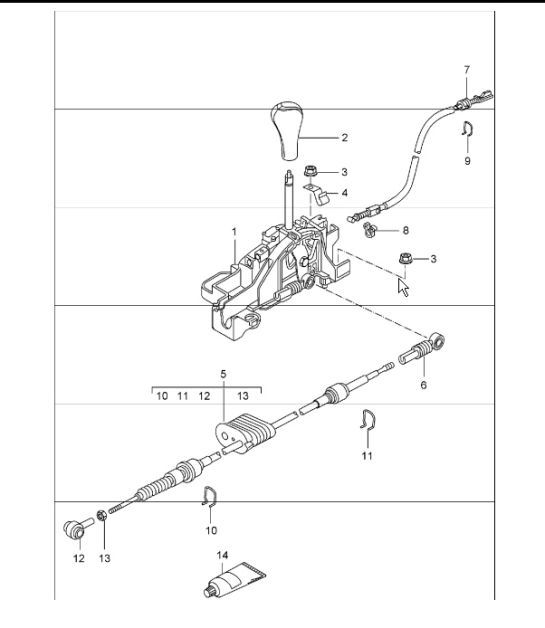 selector lever tiptronic 996 TURBO 2001-05