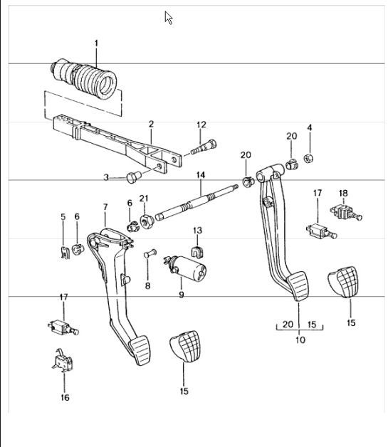 pedals 996 TURBO 2001-05