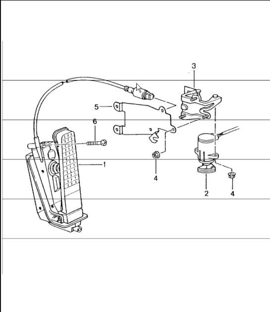 Diagram 702-10 Porsche Cayman 987C/981C (2005-2016) Hand Lever System, Pedal Cluster 