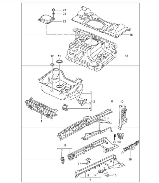 body front section single parts 996 TURBO 2001-05